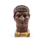 Antique red marble head