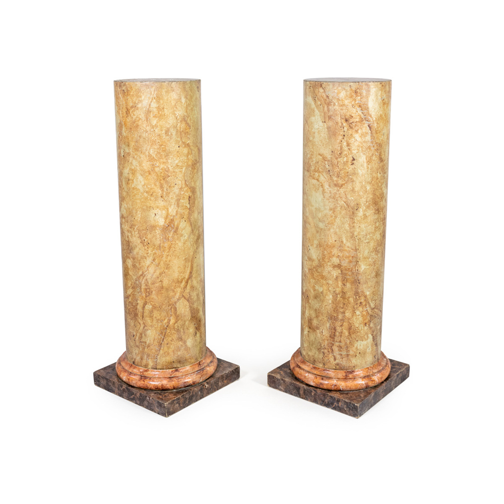 Pair of lacquered wood columns