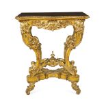 Gilded and carved wood console