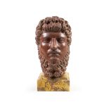 Antique red marble head