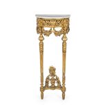 Gilded wood Demilune wall console