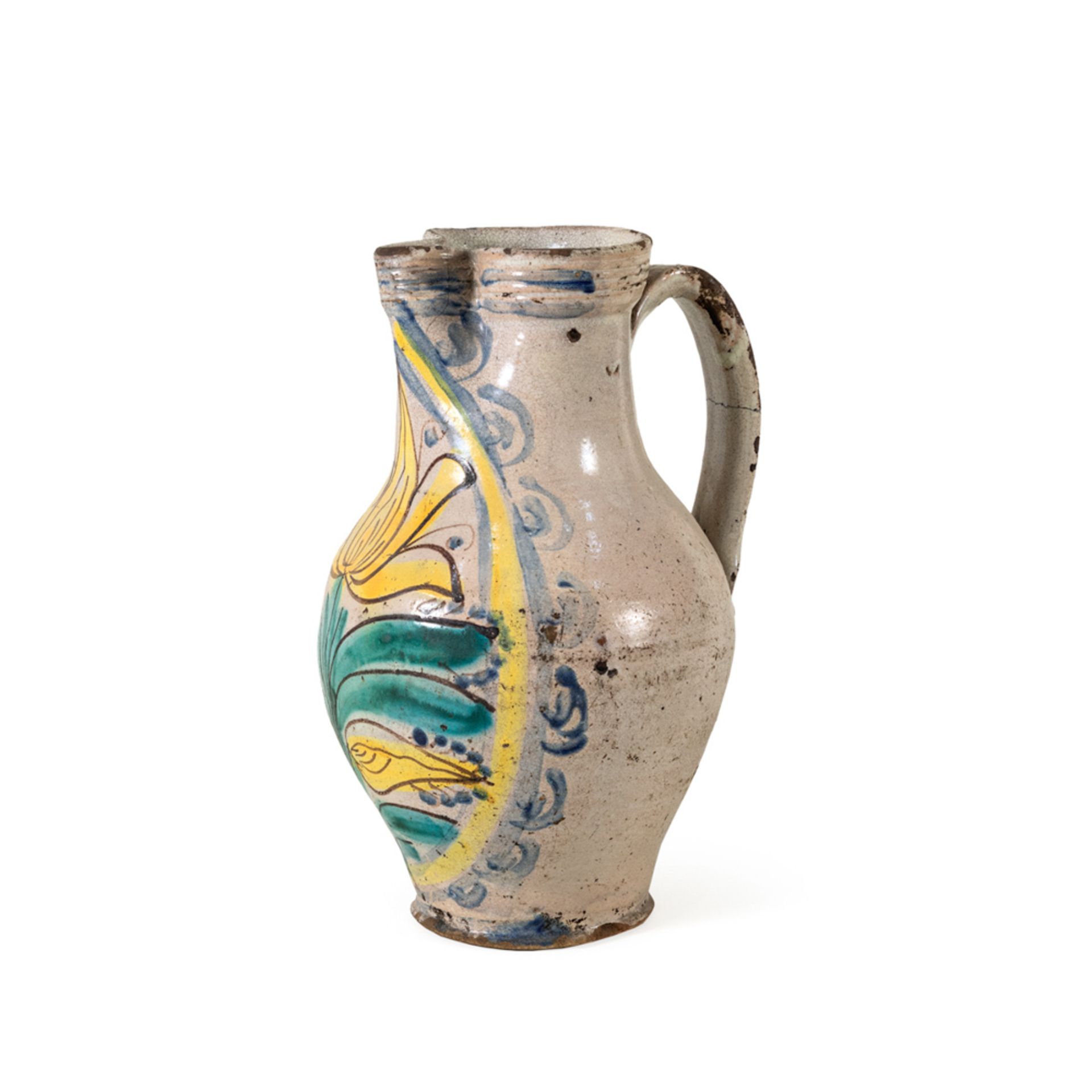 polychrome majolica jug