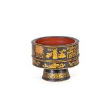 Black and gold lacquered wood censer