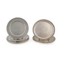 Group of silver saucers (7)