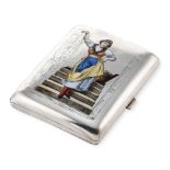 Silver and polychrome enamel snuffbox