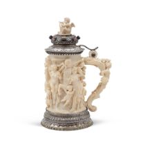 Ivory and silver tankard