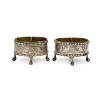 Pair of silver salt cellars (2)