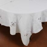 Embroidered linen tablecloth