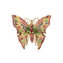 18kt yellow gold butterfly brooch