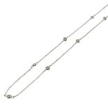 18kt white gold necklace with nine diamonds