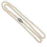 Long one strand of cultured pearls necklace
