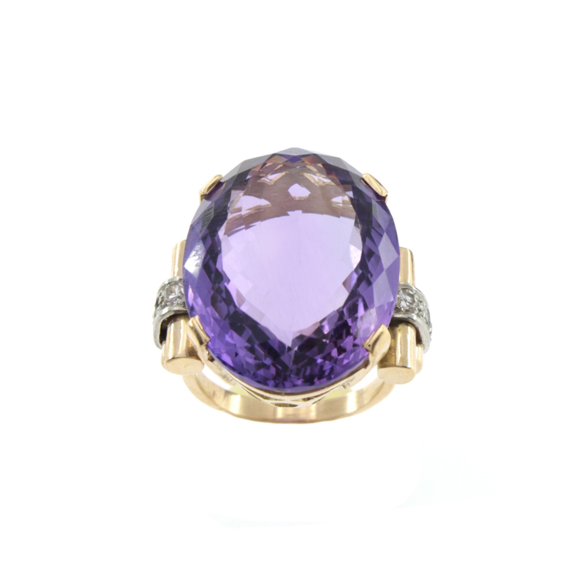 Rose gold and amethyst silver ring - Bild 2 aus 3