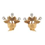 18kt yellow gold and diamonds lobe earrings