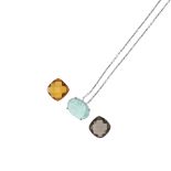 18kt white gold necklace with aqua green tourmaline