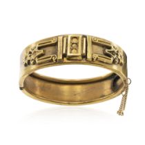 Antique 9kt yellow gold cuff bracelet