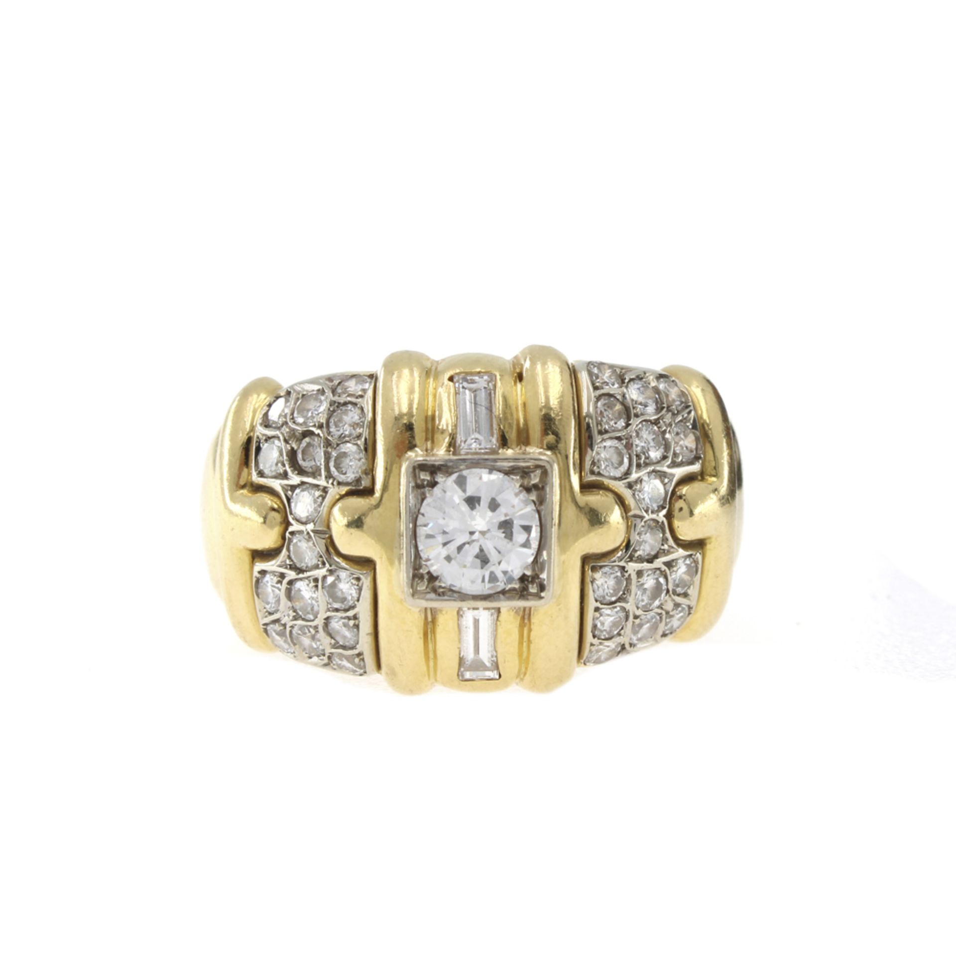 18kt yellow gold and diamond ring - Bild 2 aus 2