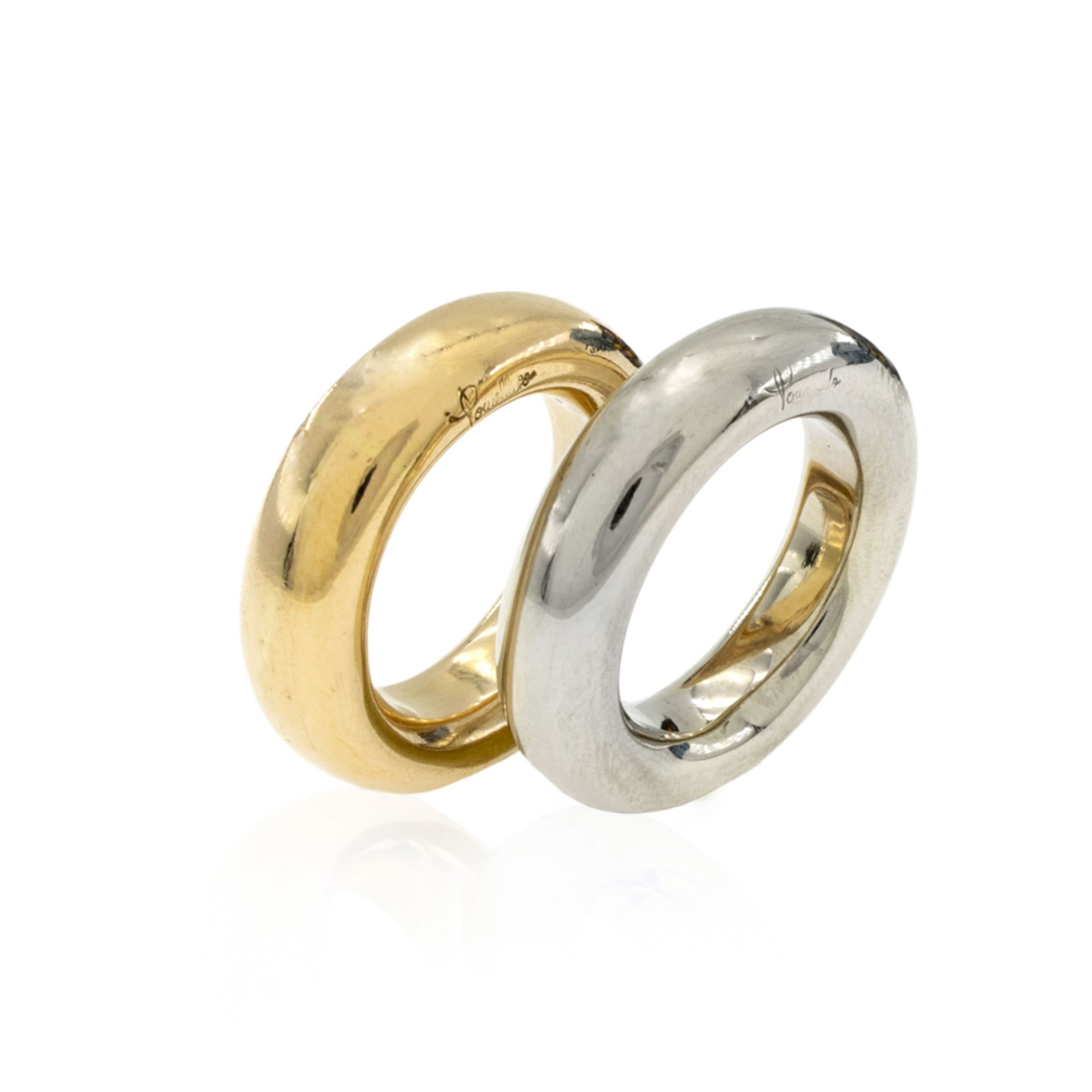 Pomellato pair of Iconica Slim collection rings