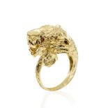 14kt yellow gold panther ring