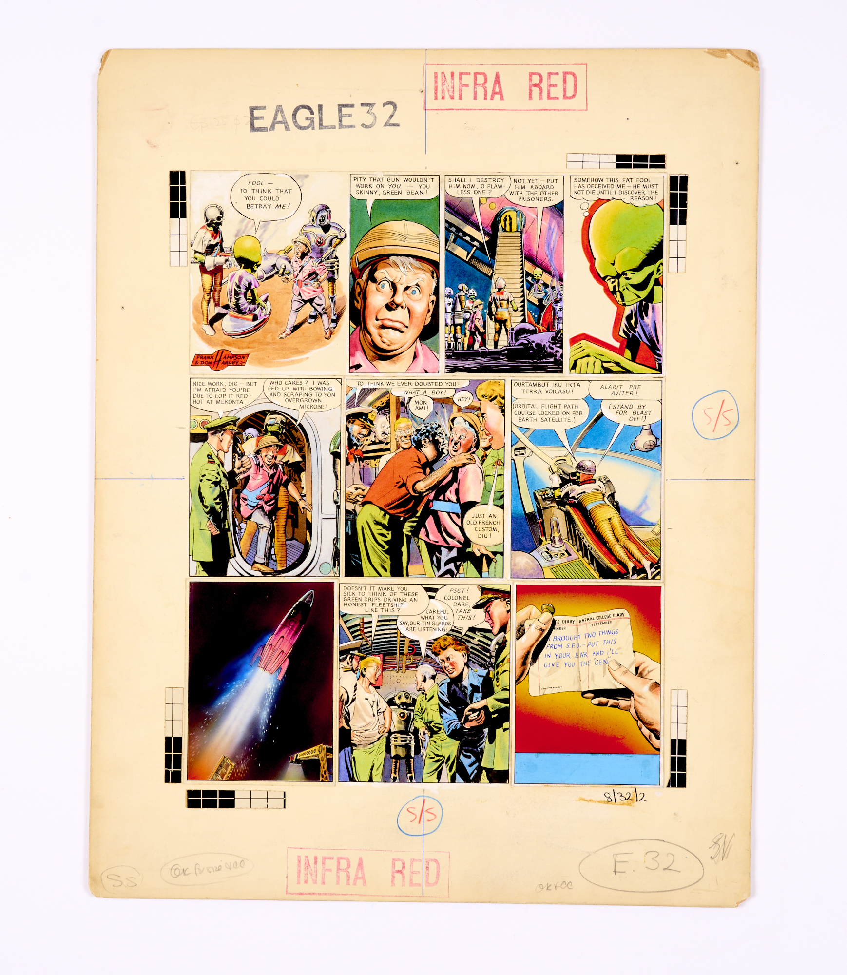 Dan Dare/Eagle original artwork (1957) by Frank Hampson & Don Harley Volume 8, No 32, pg 2. Digby