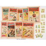 Hotspur (1959) 1169-1177. With all 18 free gift coloured Football Tips and Tricks Picture Cards.