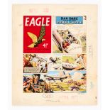 Dan Dare/Eagle original cover artwork (1960). Painted and signed by Frank Hampson for The Eagle Vol.