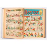 Beezer (1967) 573-624. Complete year in bound volume. With Ginger, Smiffy, The Banana Bunch, Mr