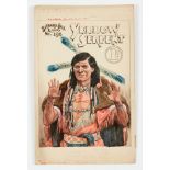 Yellow Serpent original cover artwork for Buffalo Bill Library No 192 (1917) painted and