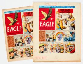 Dan Dare/Eagle cover original artwork (1956) drawn and signed by Frank Hampson for The Eagle Vol. 7,