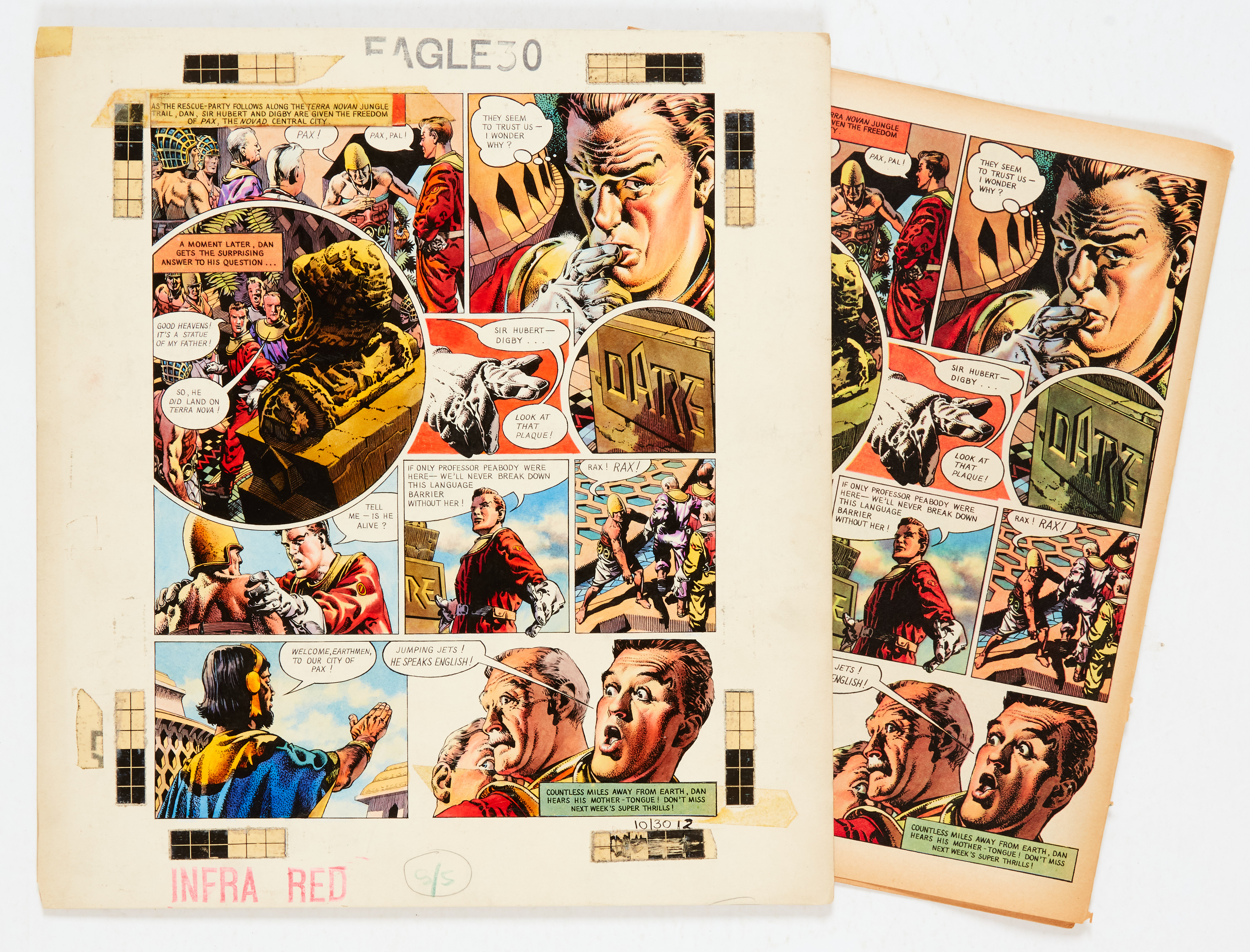 Dan Dare/Eagle original artwork (1959) by Frank Bellamy for The Eagle Vol 10, No 30 pg 2 with