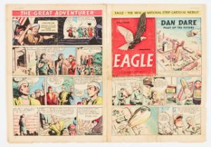 Eagle Vol. 1, No 1 (1950) Introducing Dan Dare, P.C. 49 and Captain Pugwash. Clear taped spine,