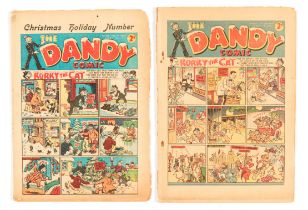 Dandy (1940) 160 Christmas Holiday Number, with 161 Korky's Christmas Greetings. No 160 worn brittle