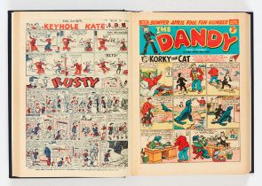 Dandy (1953) 580-631 Complete year in bound volume including Coronation Holiday Paper as Desperate