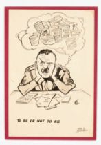 Frank Bellamy original signed sketch (1940s) 'To Be or Not to Be' The Catering Corps Sergeant in a