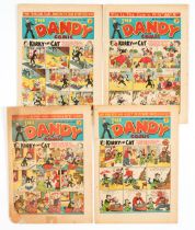 Dandy (1944) 273-276 Propaganda war issues with the 2nd appearance of Mr X - The Amazing Superman,