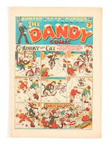 Dandy 334 Bumper Xmas Number (1946). Bright cover with 1 ins top cover tear, cream pages [fn]