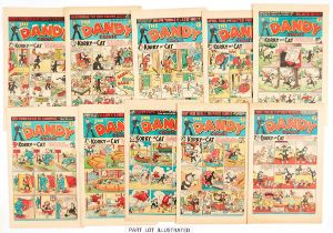 Dandy (1948) 360-375, 377, 379-382, 384, with double of 366 Easter and including 369 Desperate Dan