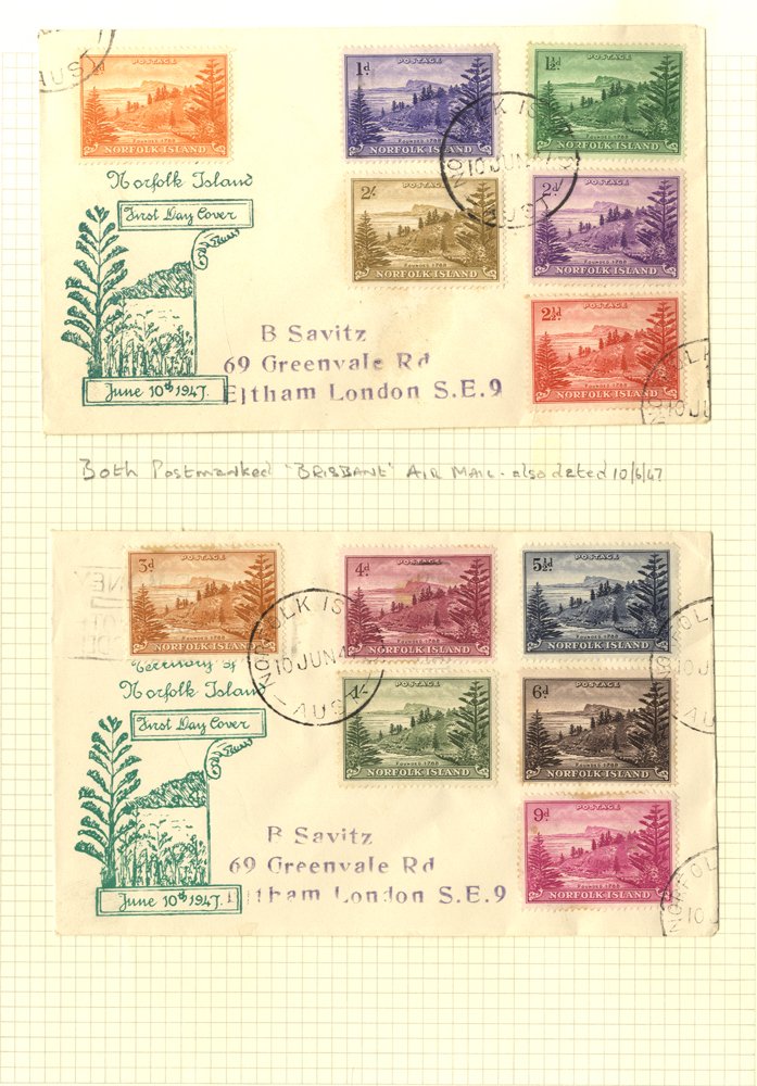 1947-90's M & U collection in leaves incl. 1947-49 Ball Bay set FU, vals to 2s yellow bistre M, also