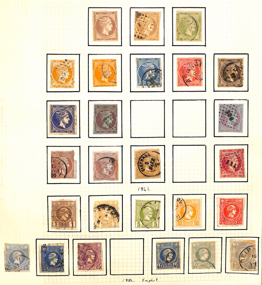 1861-1975 M & U collection in a ring binder incl. Large Hermes Heads (36, mainly poor to good),