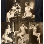 EROTICA collection of different repro photographic cards in sepia of Victorian or Edwardian