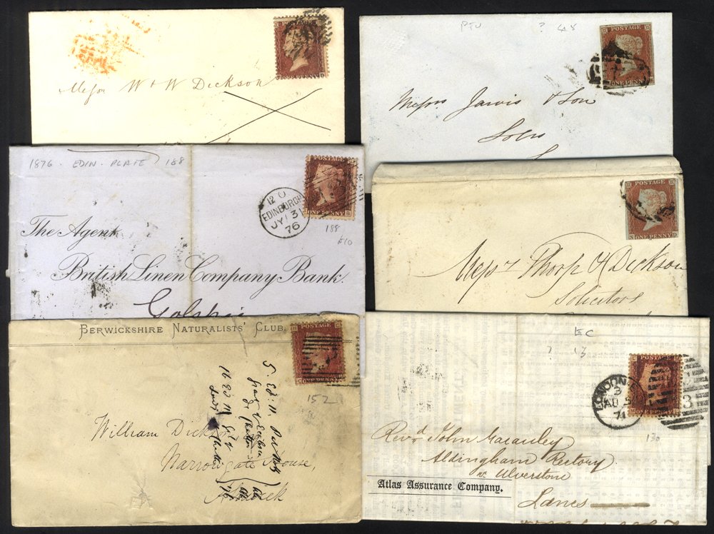 BOX FILE containing a range of 1841 1d reds on & off cover, also 1d Stars/Plates, some on piece, - Image 5 of 5