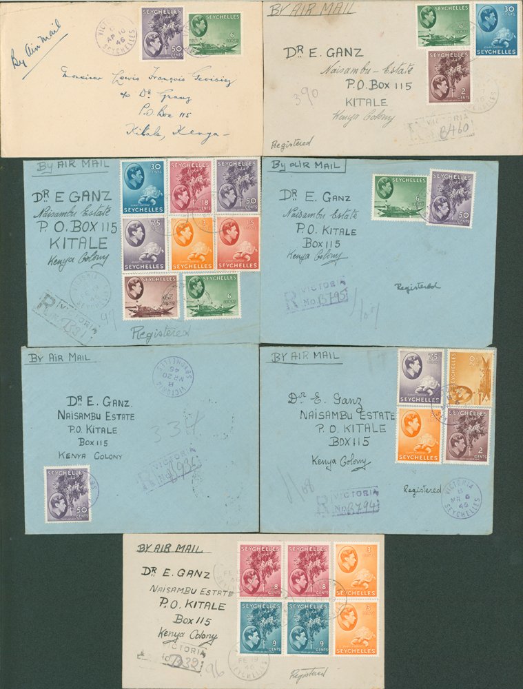 1946 group of covers (15) to the same address in Kenya, all sent registered, 14 by airmail with - Image 2 of 2