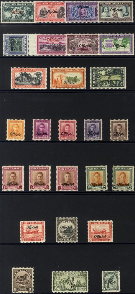 OFFICIALS 1940 Centennial set M, SG.O141/51, 1948-53 Mult Wmk P.12½ 4d, 6d (2) - one with opt at
