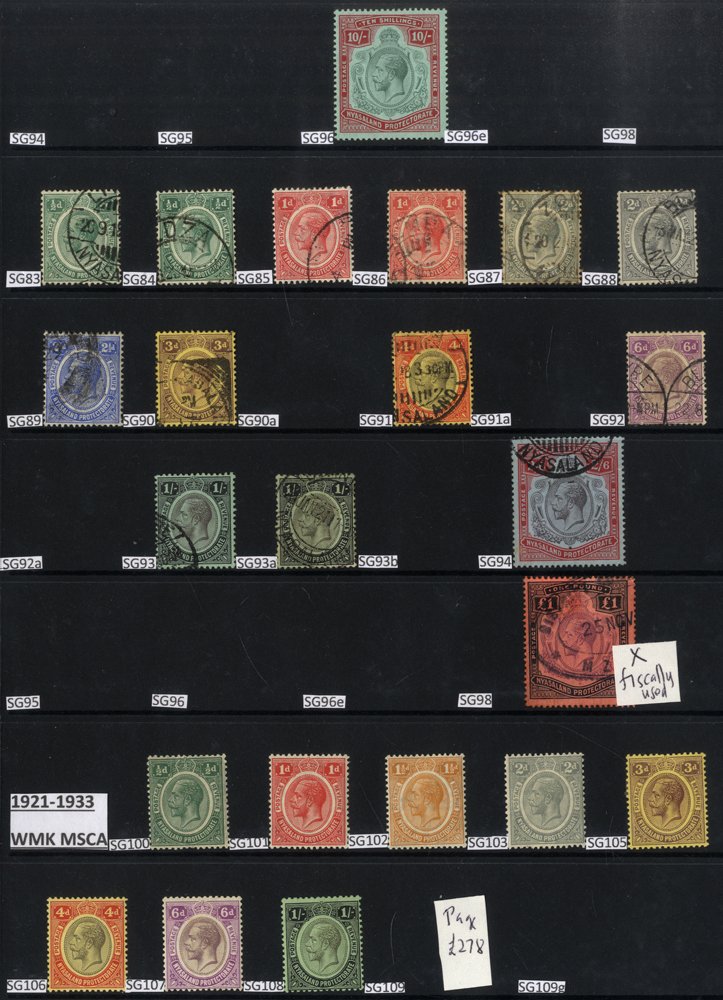 1906-64 M & U collection on hagner leaves incl. B.C.A, 1903-04 1d, 2d & 6d M, to 2/6d U, Nyasaland