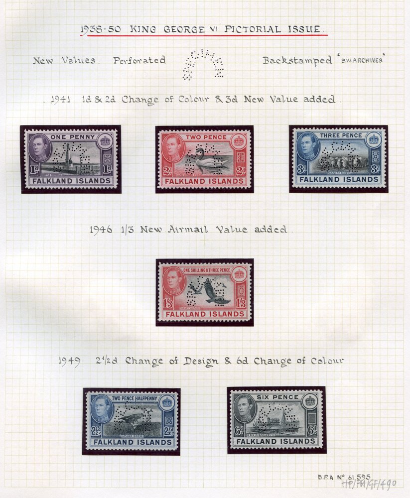 1938-50 Defin set complete, Perf SPECIMEN, unused (no gum) Ex 'B. W. ARCHIVES' with h/stamp on - Image 2 of 2