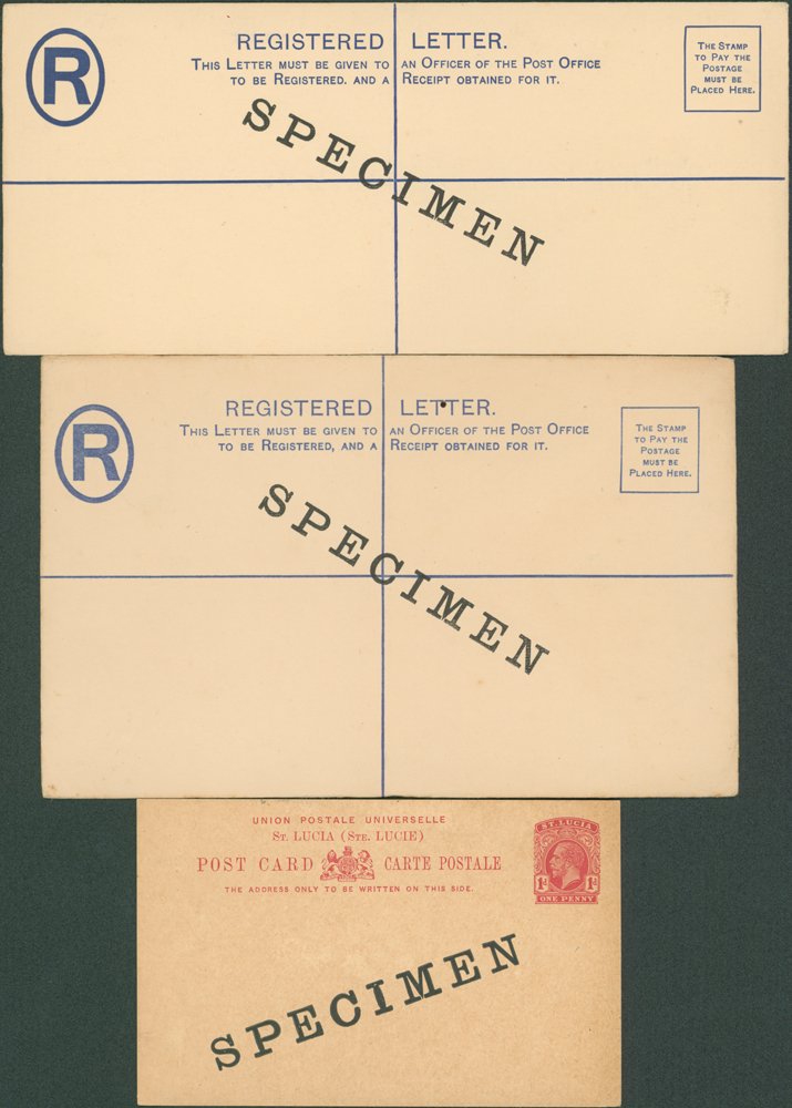 1912-23 reg envelopes, envelopes & postal cards overprinted 'SPECIMEN' 1912 2d sizes G, and 2d - Image 2 of 2