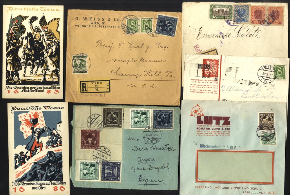 c1918-35 variety of frankings on covers/cards, stationery etc. with Kaiser Karl issues (21), 1920' - Image 2 of 2