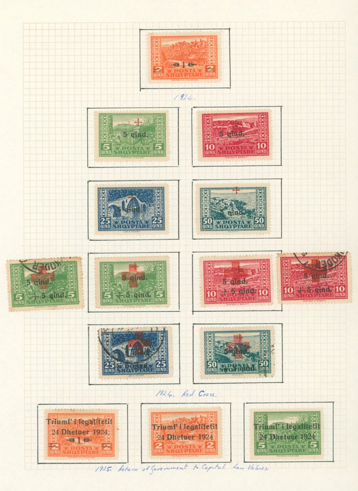 1913-69 M & U collection in a ring binder incl. 1919 1gr on 25q M, some Ovpts, 1924 Assembly 5q, 10q