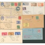 BRITISH WEST INDIES 1923-41 covers (6) incl. two Leeward Island reg envelopes with Virgin Island