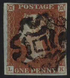 1841 1d red brown LK, good to large margins, cancelled by the distinctive NORWICH Maltese Cross,