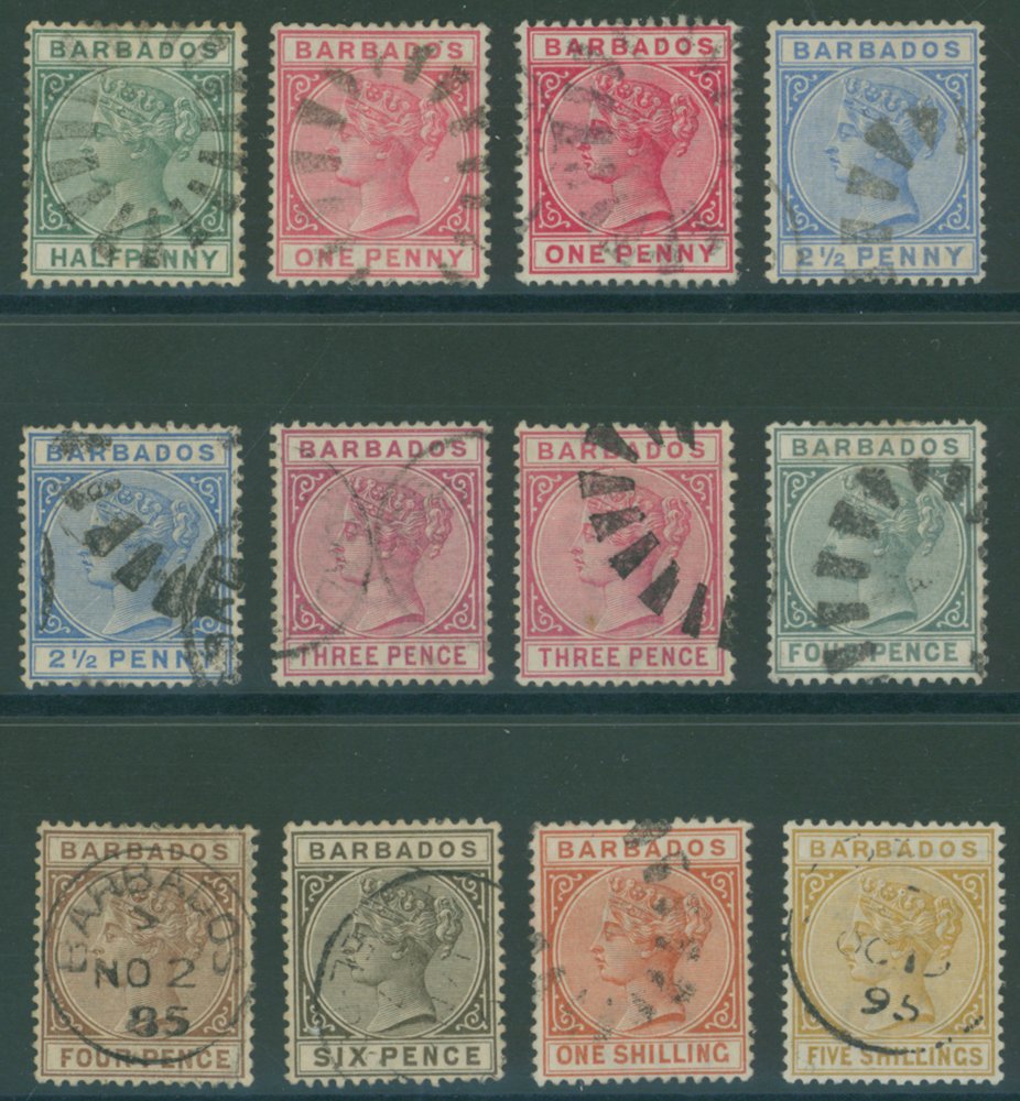 1882-86 CCA set, complete incl. extra 1d, 2½d & 3d shades, good to VFU, SG.89/103, RPS Cert. for 5s.